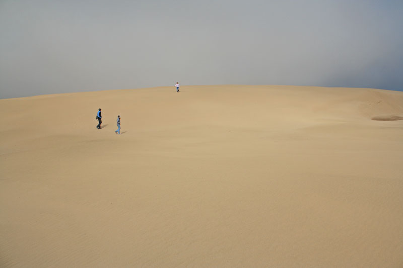 heading back across the sand dunes